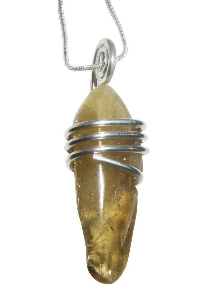 Kundalini African Congo Citrine Lemurian Pendant, Genuine South Africa #211