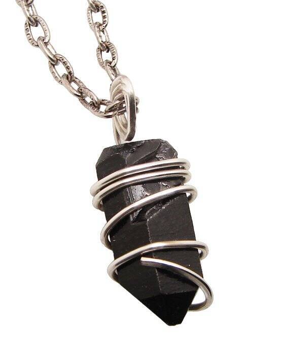 TITANIUM BLACK Lemurian Seed Quartz Crystal Quartz Pendant Sterling Copper #20