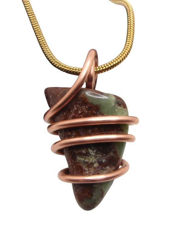 Real Crystals CHRYSOCOLLA PENDANT Handmade Talisman Stress Reliever Calm #18