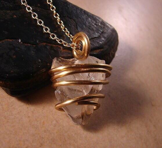 Gorgeous Genuine Monatomic Andara Crystal Pendant Bronze Gold 830