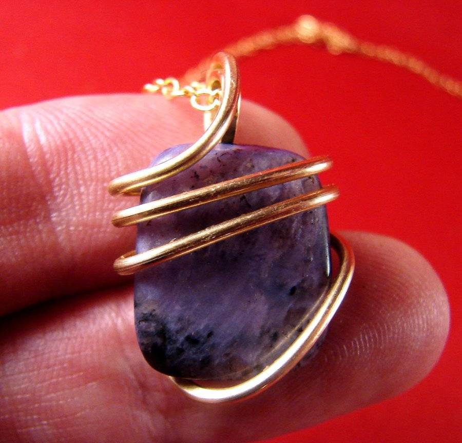 SALE Grape Purple Russian Charoite Pendant Bronze Merlin's Gold #15