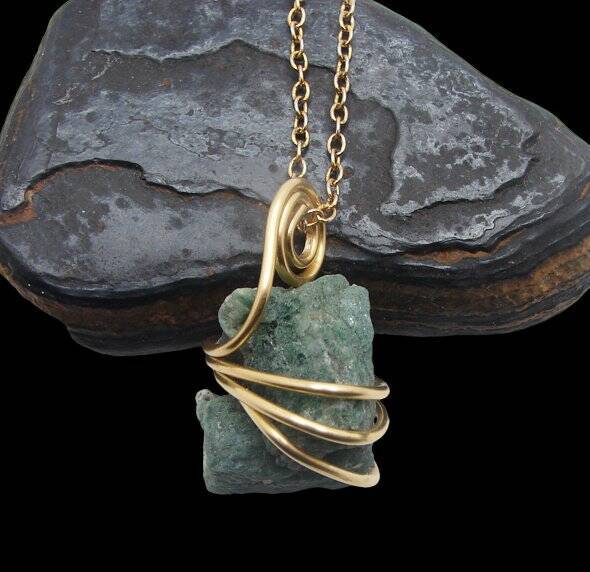 Green Heulandite Crystal Necklace | Zeolite Crystal | Handmade Crystal Jewelry 3