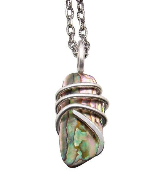 TW: 5.6 grams Abalone Pau Shell Pendant in Sterling Silver #12