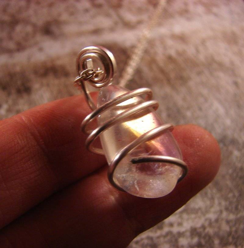 LUMINOUS FANTASY AURA TITANIUM CRYSTAL PENDANT STERLING SILVER REIKI #3