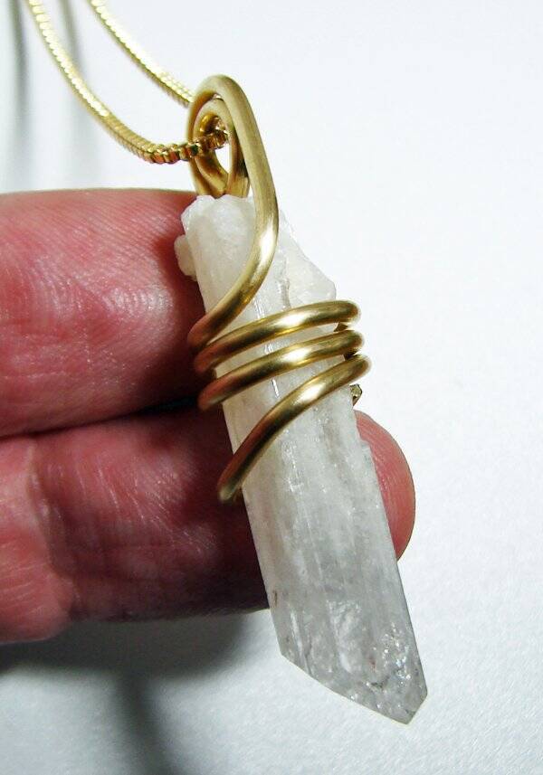 DANBURITE PENDANT RARE & POWERFUL Pleiadian Starbrary Crystal MERLIN'S GOLD #504