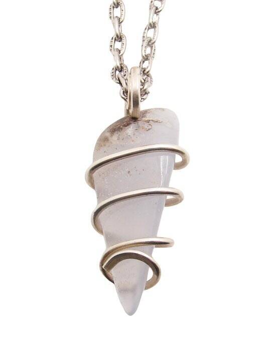 Calming Energy Blue Chalcedony Pendant Sterling Silver #127