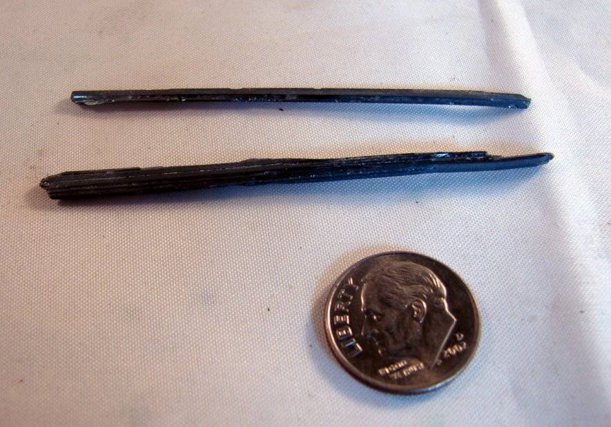 2 STIBNITE WANDS- Wu Ling Antimony Mine , Jiangxi Prov., - CHINA #3